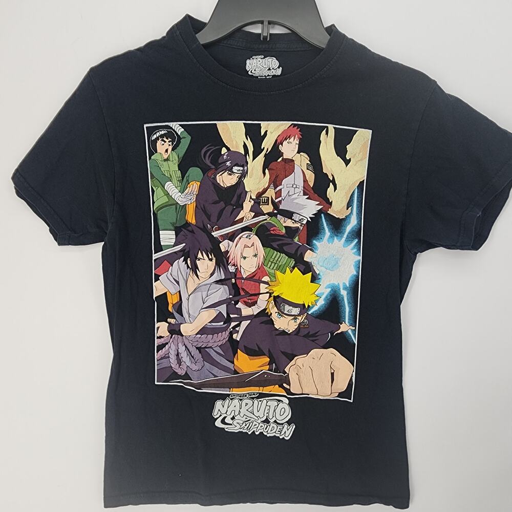 Naruto Shippuden 20th Anniversary Ensemble Cast Ripple Junction T-Shirt Black S